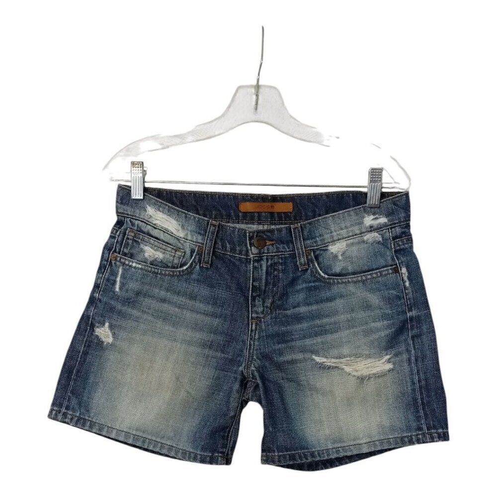 Joe's Jeans Women's Distressed Medium Wash Jean Shorts Size W 27 Low Rise Cotton